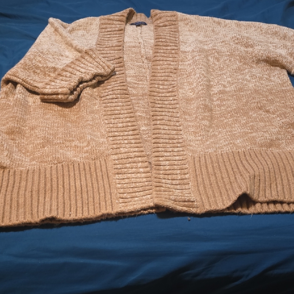 Lands' End Women's Tan Cardigan Sweater